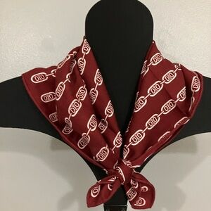30% silk 70% wool scarf Bandana burgandy herringbone